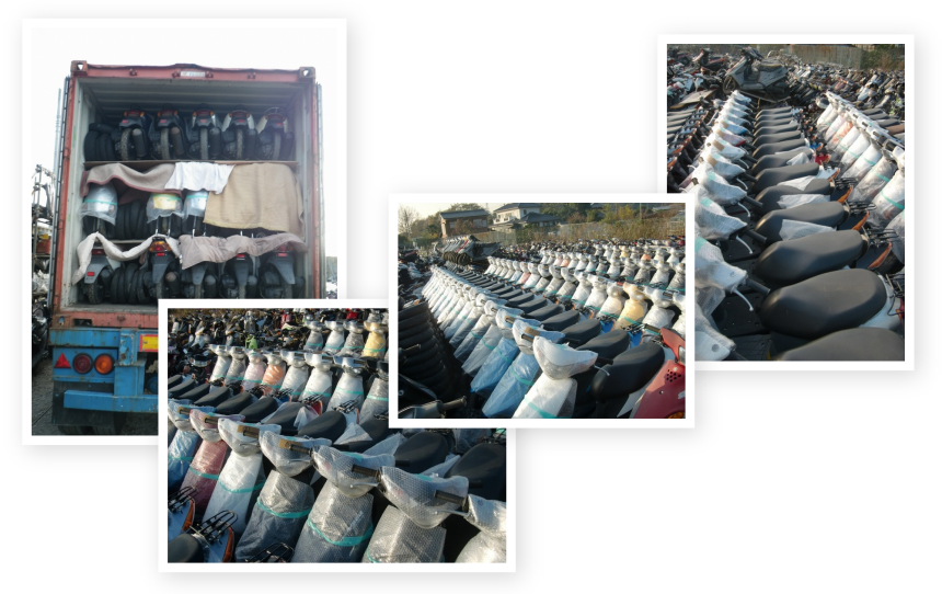 買い取ったバイクの輸出の様子