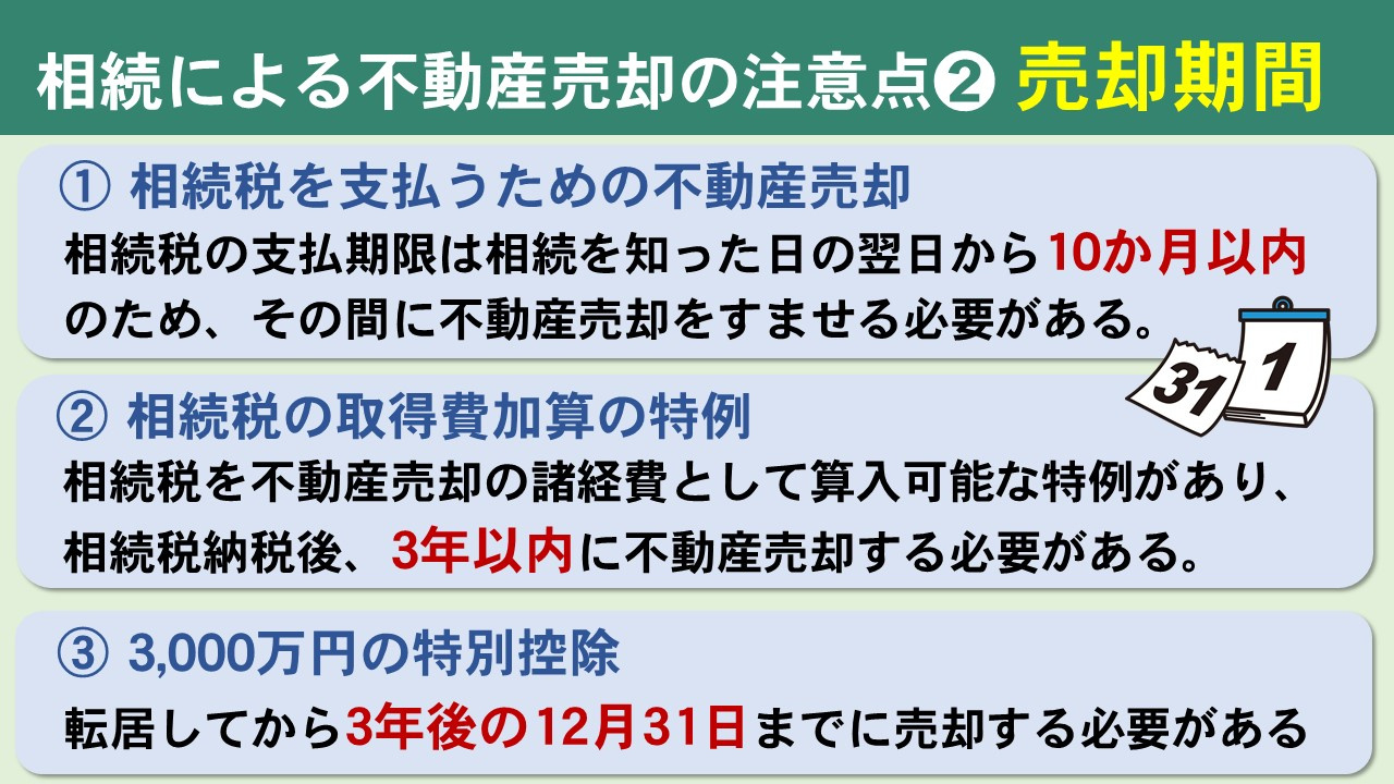 相続による不動産売却の注意点である売却期限