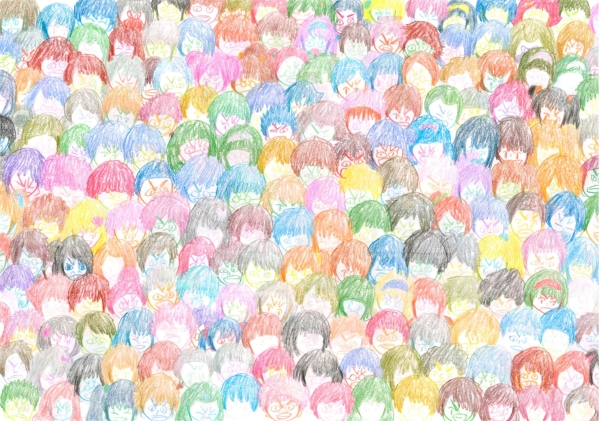 カラフルな表情を描いた作品