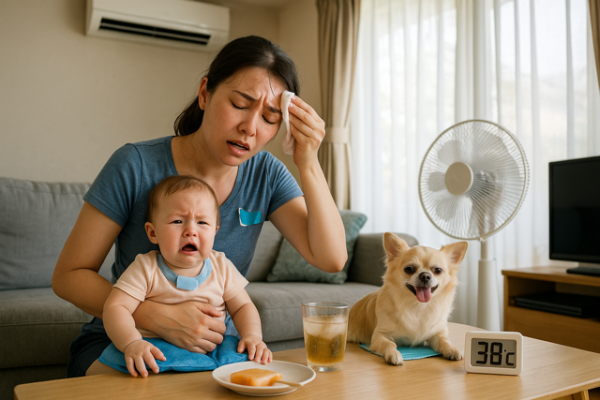 赤ちゃんもペットもぐったり…真夏にエアコンが壊れると、暮らしは一気に危機的状況に。