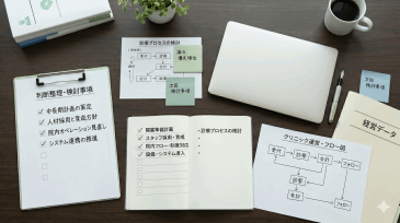 開業検討・準備、クリニック運営、制度対応などで、
何から考えるべきか分かりにくくなったときに。

採用、院内運用、制度対応、システム導入など、
重なっているテーマを整理し、
院長が次の判断をしやすい状態を整えます。