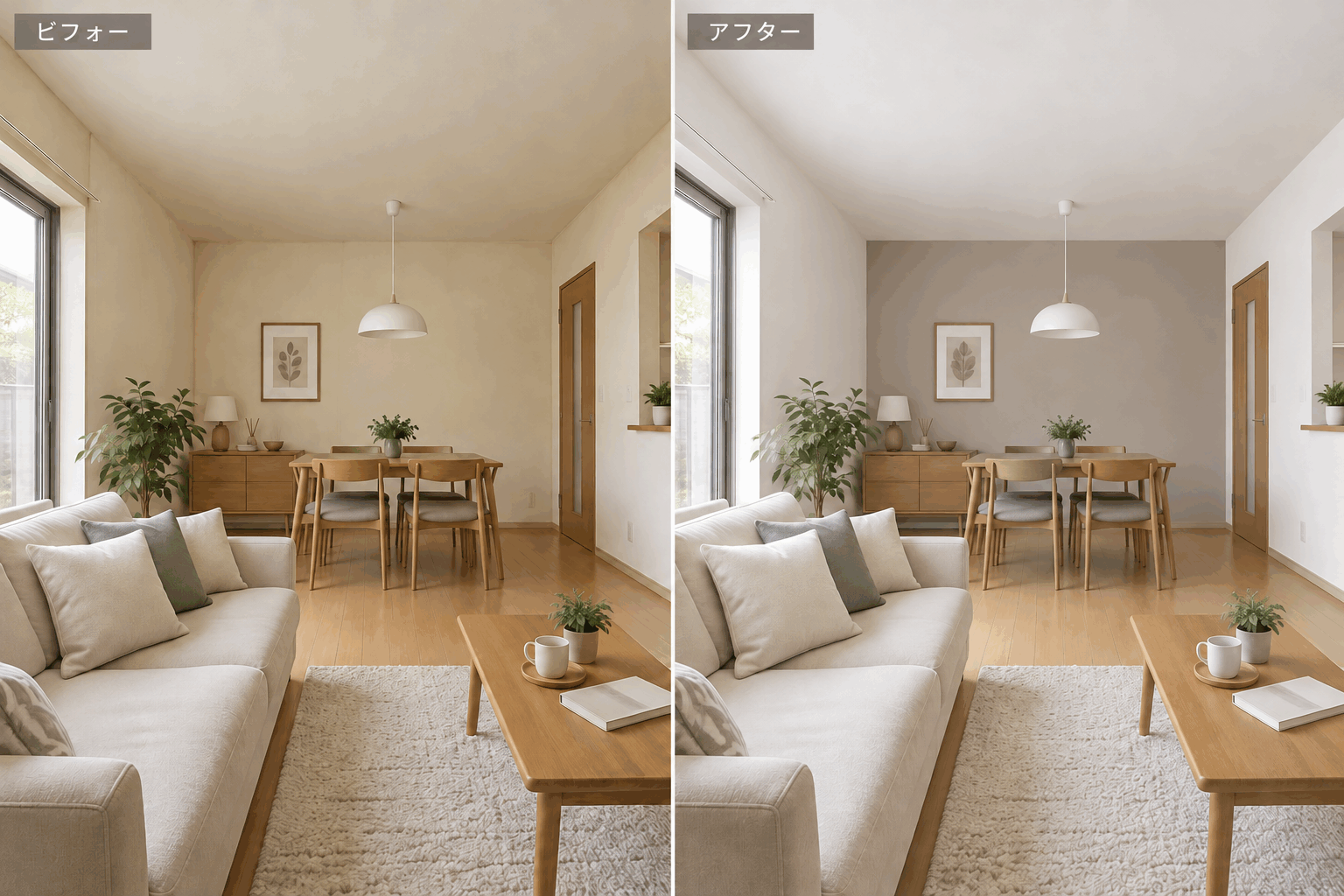 クロスのビフォー・アフター参考イメージ