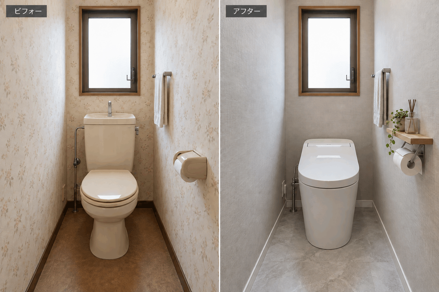 トイレのビフォー・アフター参考イメージ