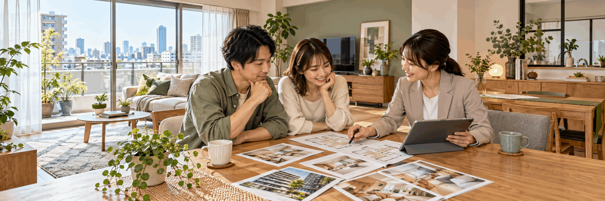 住宅購入について相談するご家族と担当者のイメージ
