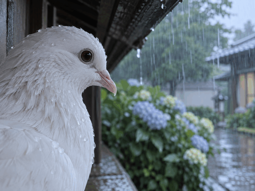 軒先のひと休み — 白い鳩しーちゃんの物語