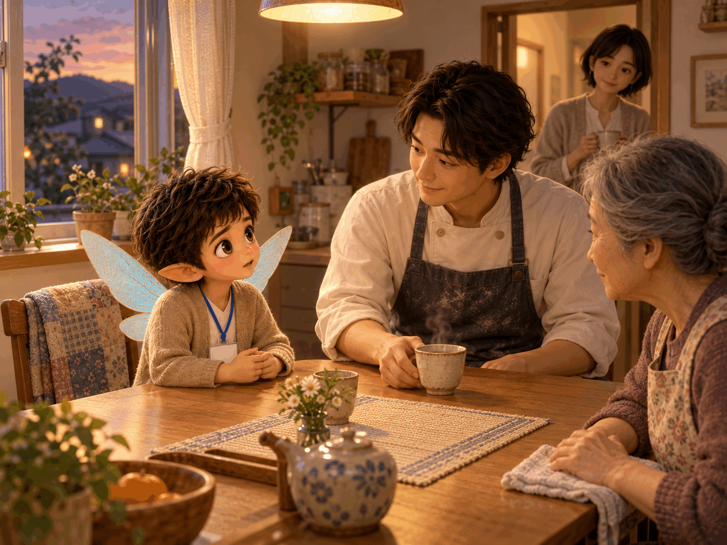 第12部「窓際で言う」の場面を描いた、さばくんの新しい挿絵