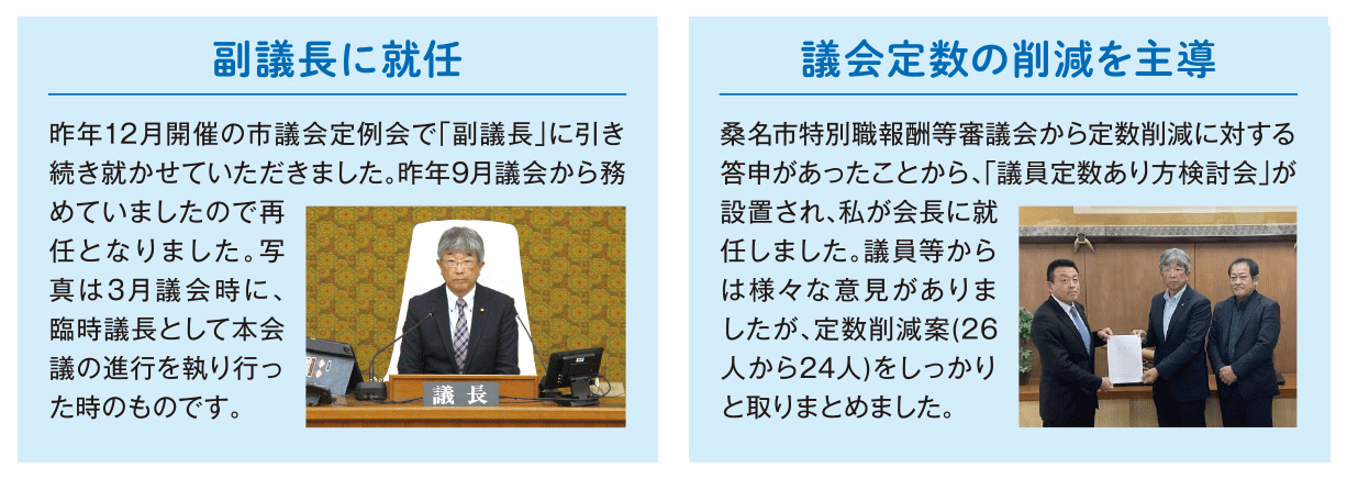 副議長に就任＋議会定数の削減を主導